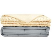 Wholesale - 86"x92" Ivory Weighted Blanket C/P 5, UPC: NO UPC